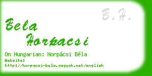 bela horpacsi business card