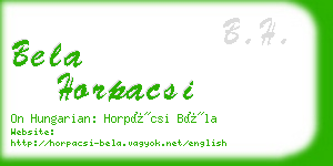 bela horpacsi business card